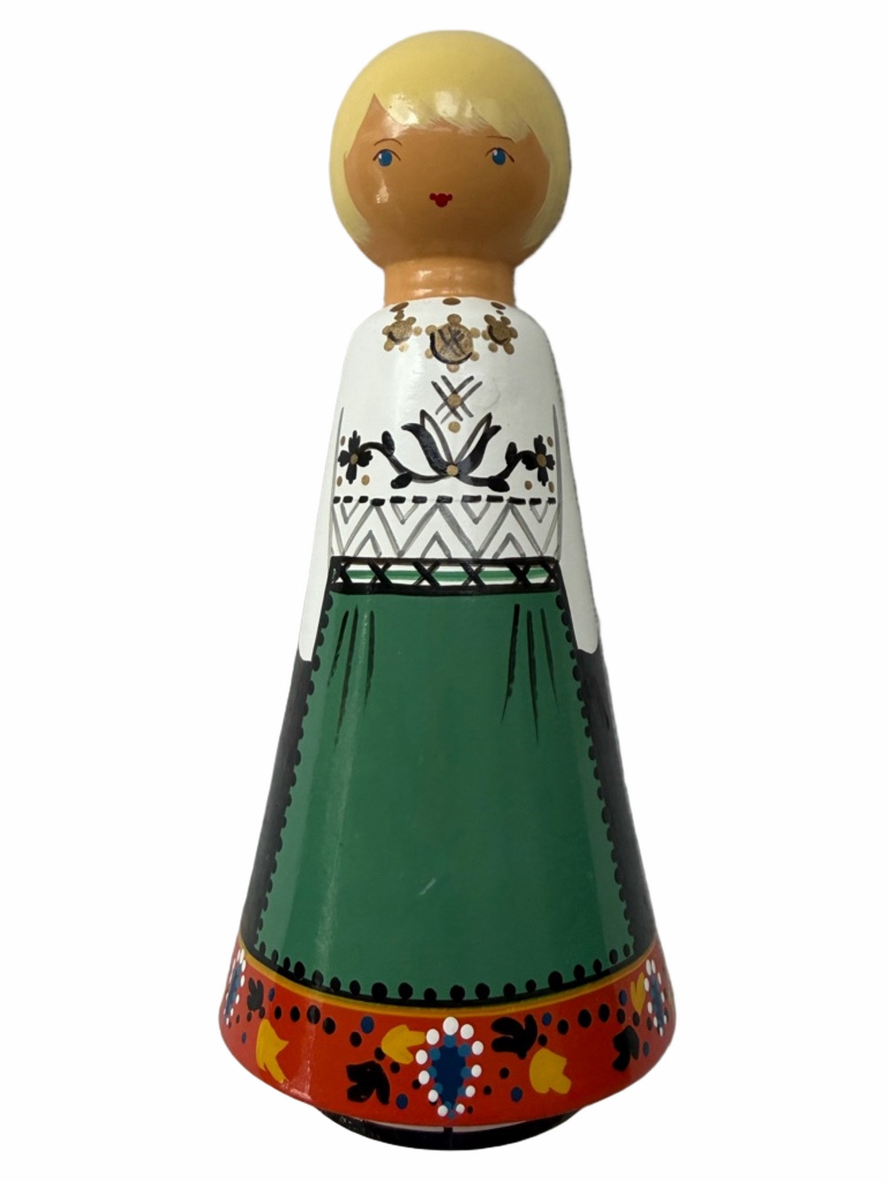 Vintage Salvo Hand Painted Wooden Female Russian Doll Wall Hanging Decor EUC